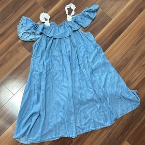 Size 2 / 2X Torrid off the shoulder trapeze light denim dress
